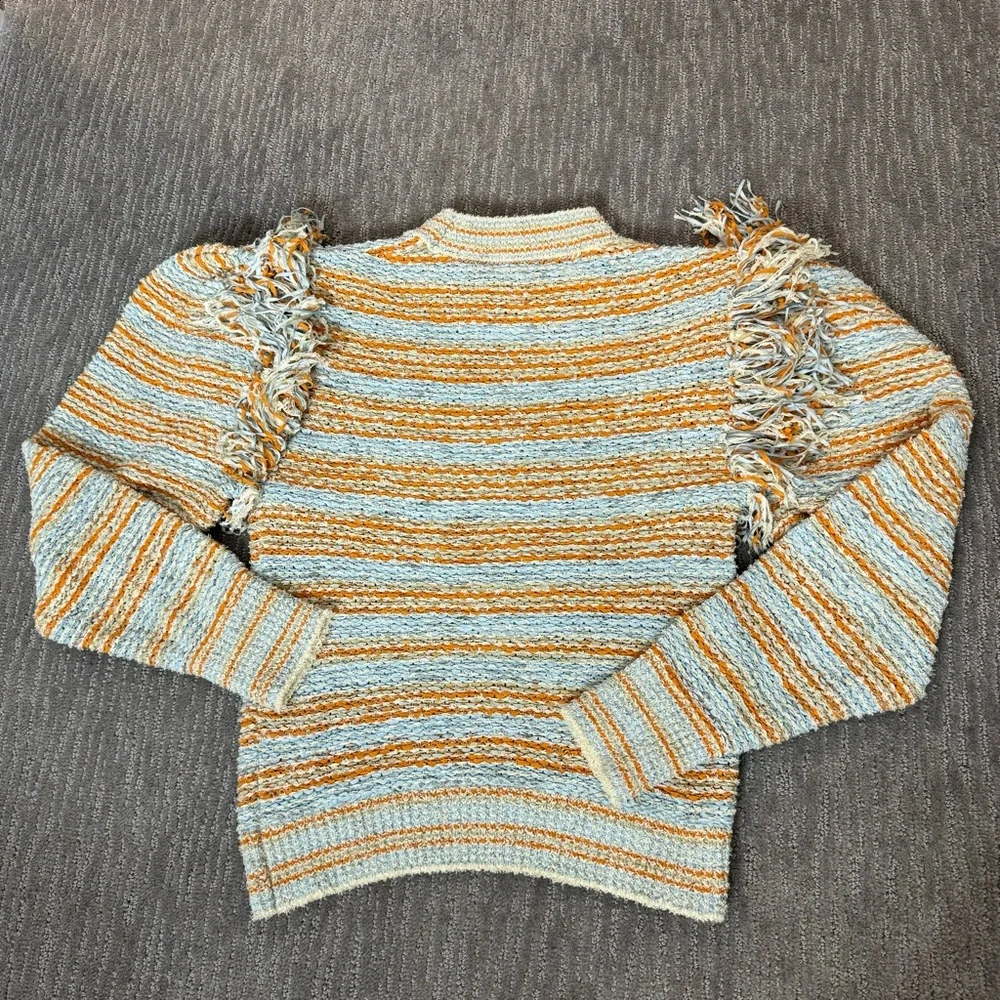 Ulla Johnson Arquette Fringe Crewneck Sweater, Size S - Picture 9 of 10